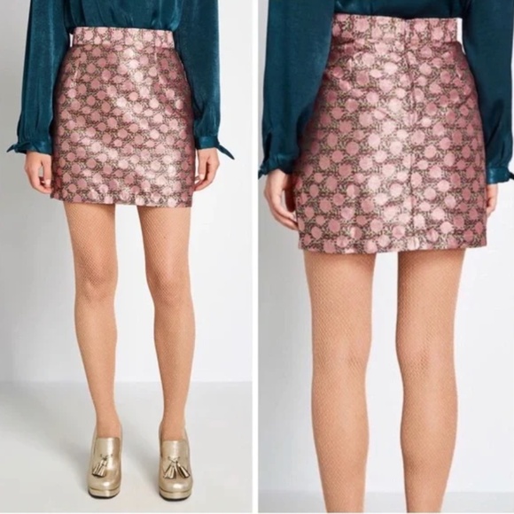 Modcloth Glad you Came Jacquard Mini Skirt nwot - Picture 1 of 7